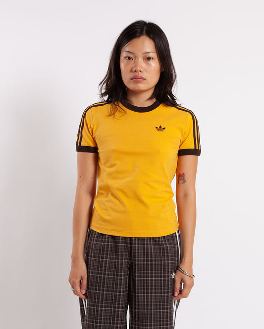 adidas 3S Tee Slim Pre Yellow Aurora Coffee