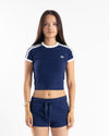 adidas Knit Tee Dark Blue/White, front view