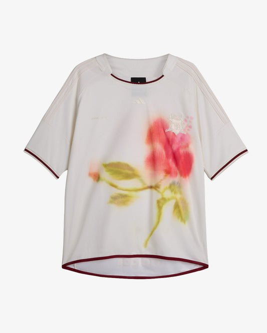 adidas x Wales Bonner Football Jersey Chalk White, flat lay, front view