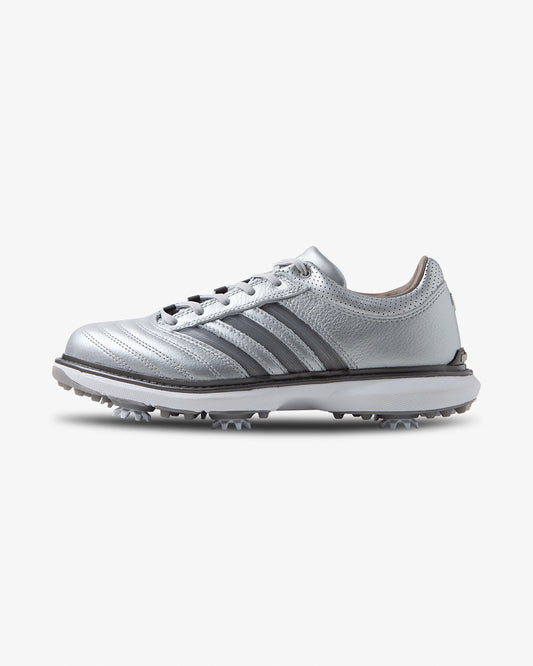 adidas x METALWOOD, MC70, Silver Metallic/Iron Metallic, silver shoe, golf sneaker, side view