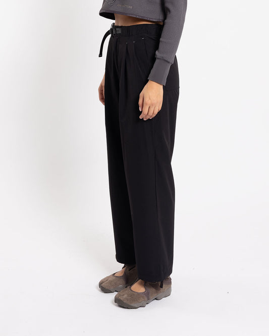 and wander Light W Cloth Wide Pants Black