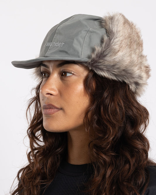 and wander Rainproof Ear Flap Cap Light Grey