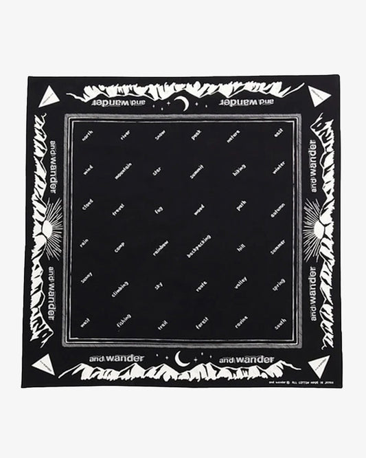 and wander Reflective Words Bandana Black