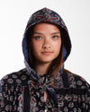 Nomarhythm Textile Paisley Silk Hoody Scarf Navy