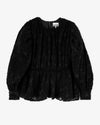 Ganni Blouse Fil Coupe Black