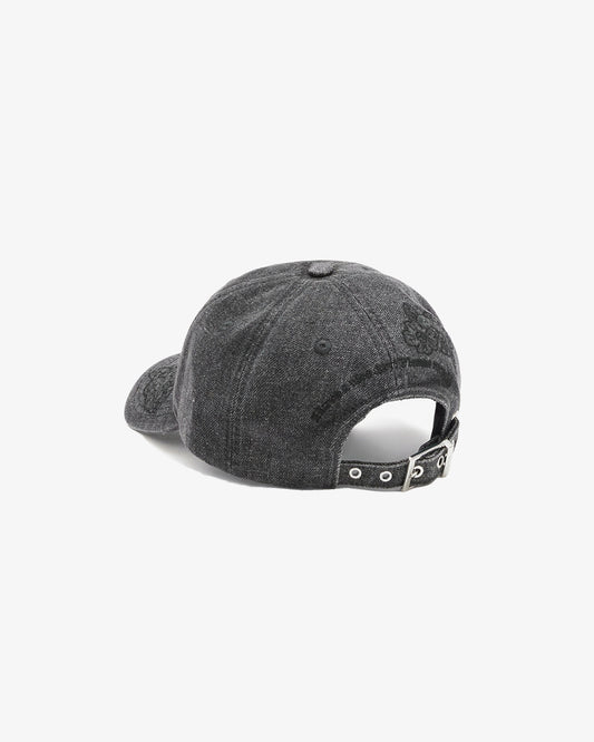 Ganni Embroidery Denim Cap Black Washed