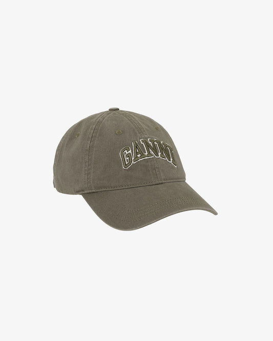 Ganni Green Canvas Cap