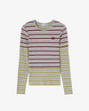 Ganni Long-sleeve Top Double Stripe Port Royale