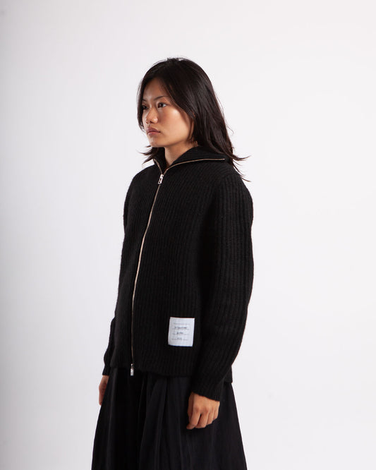 Pop Trading Company Knitted Full Zip Black
